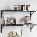 vidaXL Plankdragers 4 st 23,5x2,5x15,5 cm roestvrijstaal, Verzenden, Nieuw