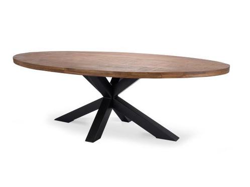 Veiling - Eettafel Meta Ovaal 240 x 120 - Hout - Matrixpoot, Huis en Inrichting, Tafels | Eettafels, Nieuw