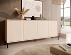 Dressoir Beige - 203x81x40 cm - Metalen poten - 4 deuren, Verzenden