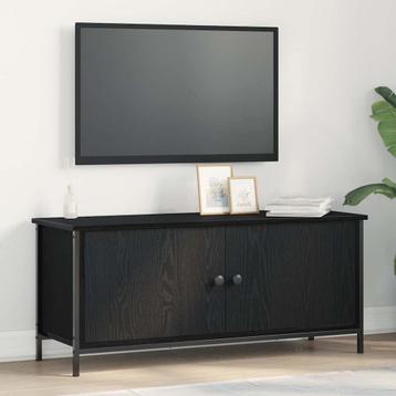 vidaXL TV-kast Zwart eiken 100 x 35 x 45 cm Bewerkt hout, Verzenden