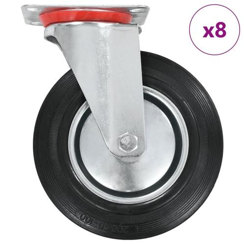 vidaXL 8 st Zwenkwielen 200 mm, Doe-het-zelf en Bouw, Overige Doe-Het-Zelf en Bouw, Nieuw, Verzenden