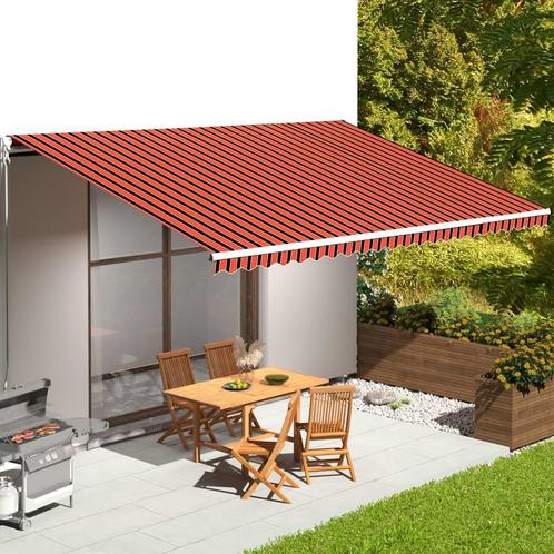 vidaXL Vervangingsdoek voor luifel 6x3,5 m oranje en bruin, Tuin en Terras, Zonneschermen, Nieuw, Verzenden