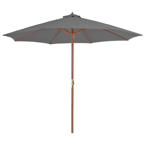 vidaXL Parasol met houten paal 300 cm antraciet, Jardin & Terrasse, Parasols, Envoi