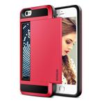 iPhone 5S - Wallet Card Slot Cover Case Hoesje Business Rood, Verzenden