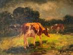 Fedor van Kregten (1871-1937) - Grazing cows, Antiquités & Art