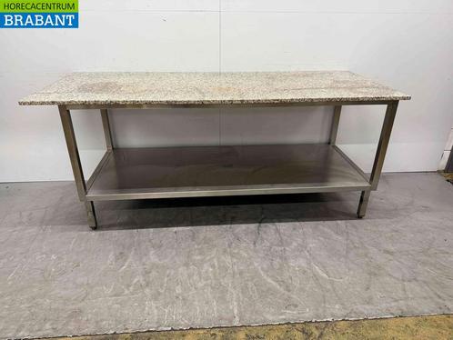 RVS Werktafel Tafel Granieten blad 207 x 82 x 90 cm Horeca, Zakelijke goederen, Horeca | Meubilair en Inrichting, Ophalen of Verzenden