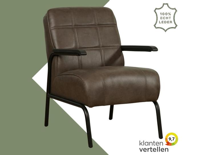 Leren fauteuil Ahead, Huis en Inrichting, Fauteuils, 50 tot 75 cm, 75 tot 100 cm, Nieuw, Leer, Ophalen of Verzenden