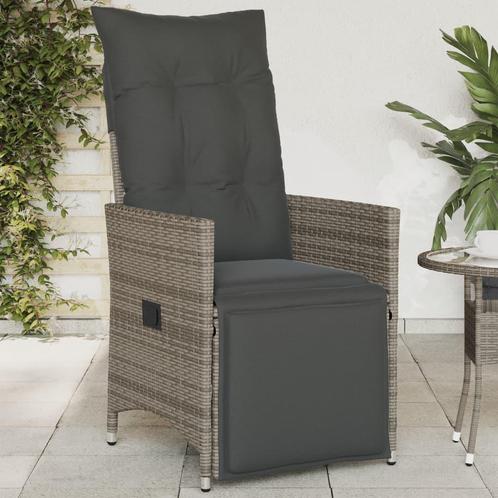 vidaXL Chaise inclinable de jardin avec coussins gris, Jardin & Terrasse, Ensembles de jardin, Neuf, Envoi