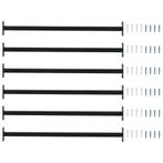 vidaXL Verstelbare ven veilighheidsbalk 6 pcs Zwart Staal, Verzenden, Nieuw