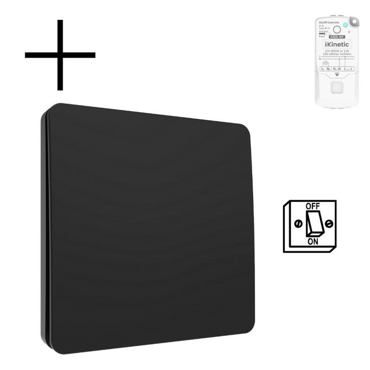 Slimme Draadloze Wandschakelaar | Zwart | RF 433Mhz | 1 knop, Huis en Inrichting, Woonaccessoires | Overige, Nieuw, Verzenden