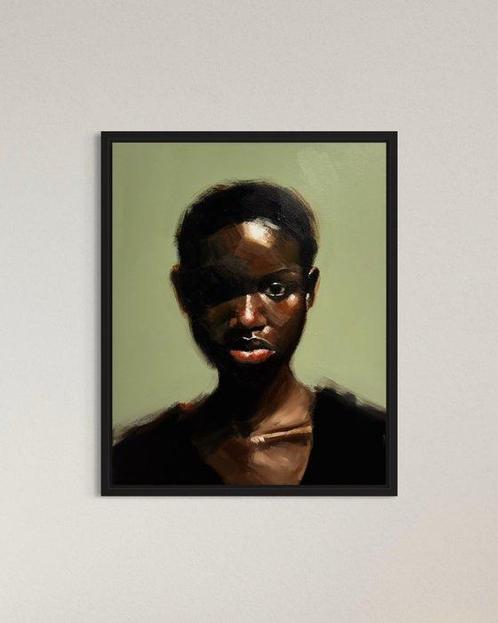 Houessou Koffins Bryan (1999) - Silhouette, Antiek en Kunst, Kunst | Schilderijen | Modern