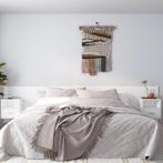 vidaXL Hoofdbord met kastjes bewerkt hout wit, Huis en Inrichting, Slaapkamer | Bedden, Verzenden, Nieuw