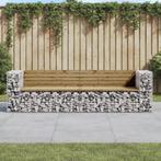 vidaXL Banc de jardin design gabion 244x71x65,5cm bois, Tuin en Terras, Verzenden