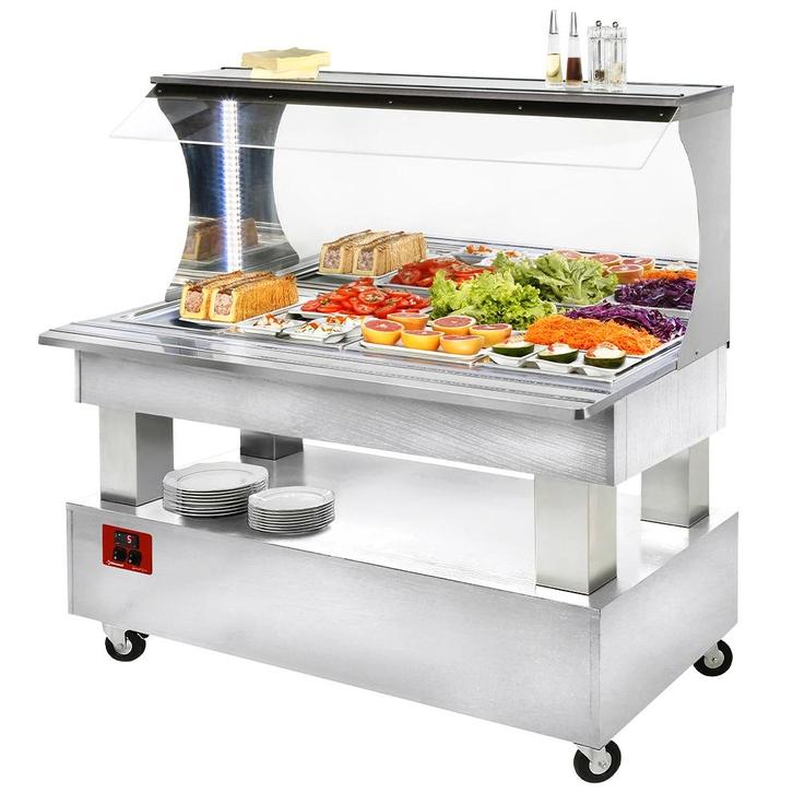 Gekoeld Buffet | GOURMET LINE | Hout/RVS | 4x 1/1 GN |, Zakelijke goederen, Horeca | Keukenapparatuur, Nieuw in verpakking, Verzenden