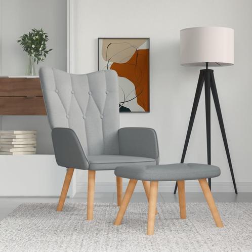 vidaXL Relaxstoel met voetenbank stof lichtgrijs, Maison & Meubles, Fauteuils, Envoi