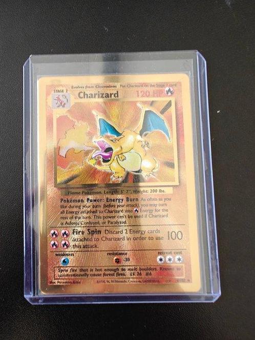 Pokémon - 1 Card - Gold Metal Charizard auction - NO RESERVE, Hobby en Vrije tijd, Verzamelkaartspellen | Pokémon