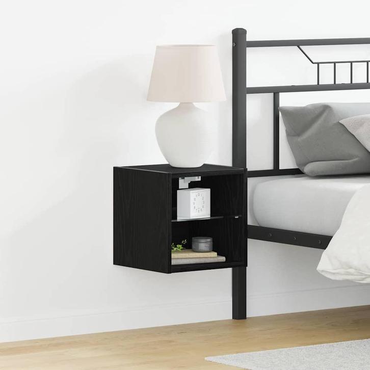 vidaXL TV Kast 2 pcs Zwart 30 x 28.5 x 30 cm Bewerkt hout, Huis en Inrichting, Kasten |Televisiemeubels, Nieuw, Verzenden
