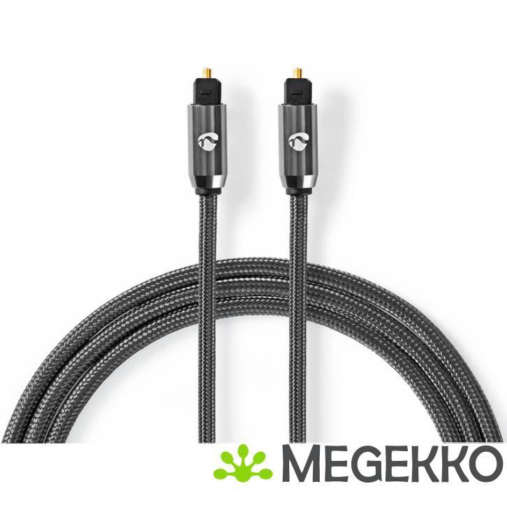 Nedis Digitale Audiokabel TosLink Male - Male Gun Metal Grey, Computers en Software, Overige Computers en Software, Nieuw, Verzenden