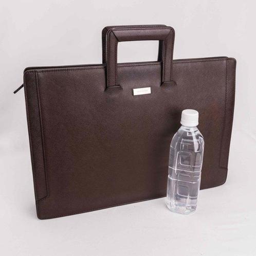 Burberry - Dark Brown Saffiano Leather Briefcase - Sac à, Handtassen en Accessoires, Tassen | Damestassen