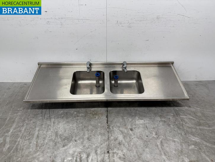 RVS Spoelblad Dubbele Spoelbakken met kraan 183 cm Horeca, Zakelijke goederen, Horeca | Meubilair en Inrichting, Ophalen of Verzenden