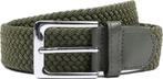 Geweven Riem Legergroen maat 85 Heren, Kleding | Heren, Riemen en Ceintuurs, Verzenden, Echt leder, Nieuw, Suitable