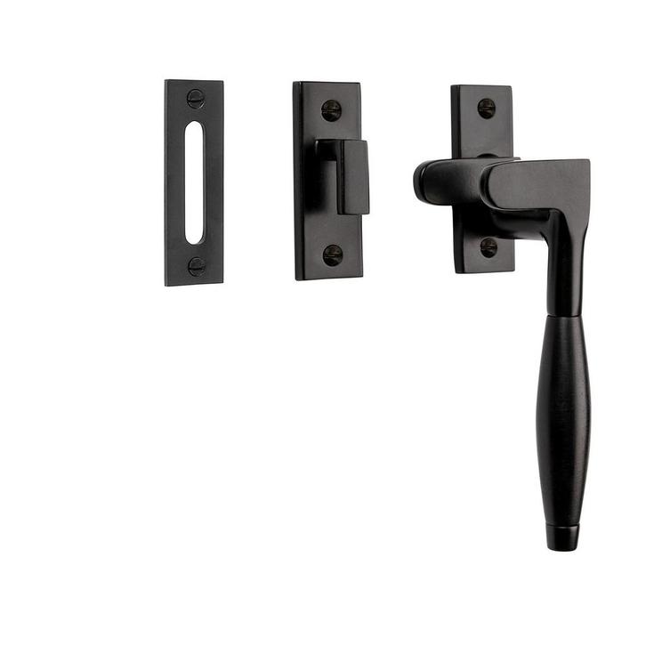 Raamsluiting Klassiek ventilatiestand mat zwart rechts, Doe-het-zelf en Bouw, Hang- en Sluitwerk, Schuif of Grendel, Nieuw, Koper of Messing