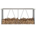 vidaXL Haardhoutschuur 330x84x152 cm gegalvaniseerd staal, Tuin en Terras, Verzenden, Nieuw
