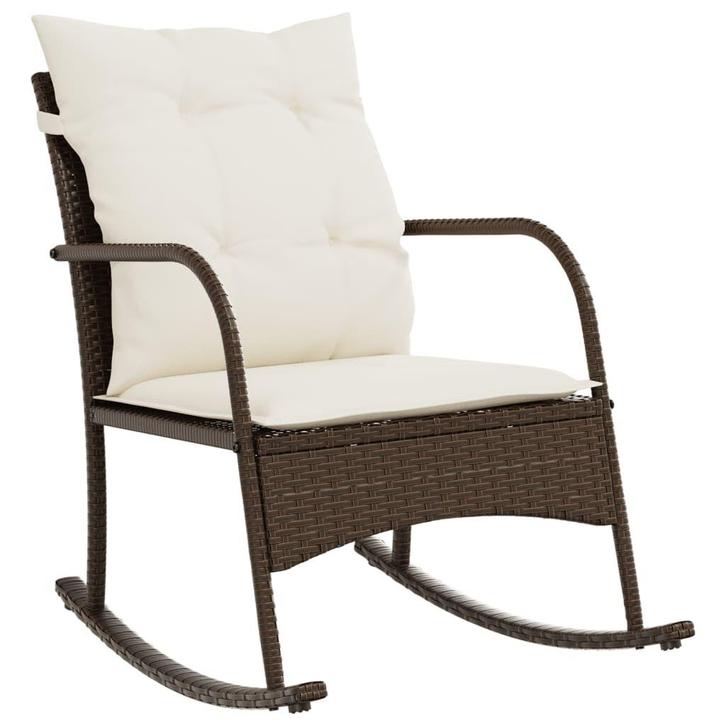Schommelstoel Poly Rattan Bruin | Retour Deal | 56% Korting, Tuin en Terras, Tuinstoelen, Nieuw, Rotan, Verzenden