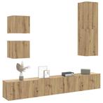 vidaXL 5-delig Tv-meubelset wandmontage bewerkt hout, Huis en Inrichting, Verzenden, Nieuw