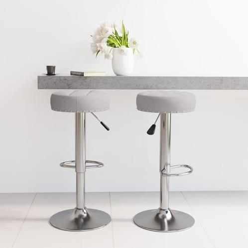 vidaXL Tabourets de bar lot de 2 gris tissu, Maison & Meubles, Tabourets de bar, Neuf, Envoi