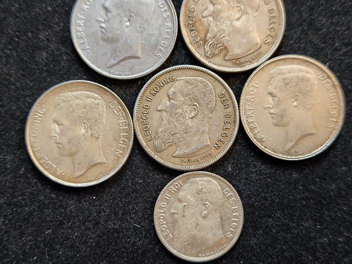 Belgique. 1909/1912, lot van 6 stuks (Sans prix de réserve), Postzegels en Munten, Munten | Nederland