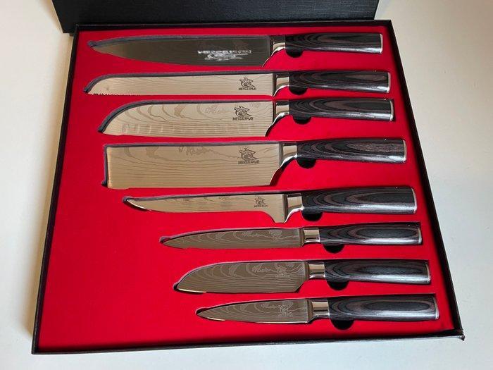 Messerhai-Sakura - Keukenmes - Professionele 8-delige chefs, Antiek en Kunst, Antiek | Keukengerei