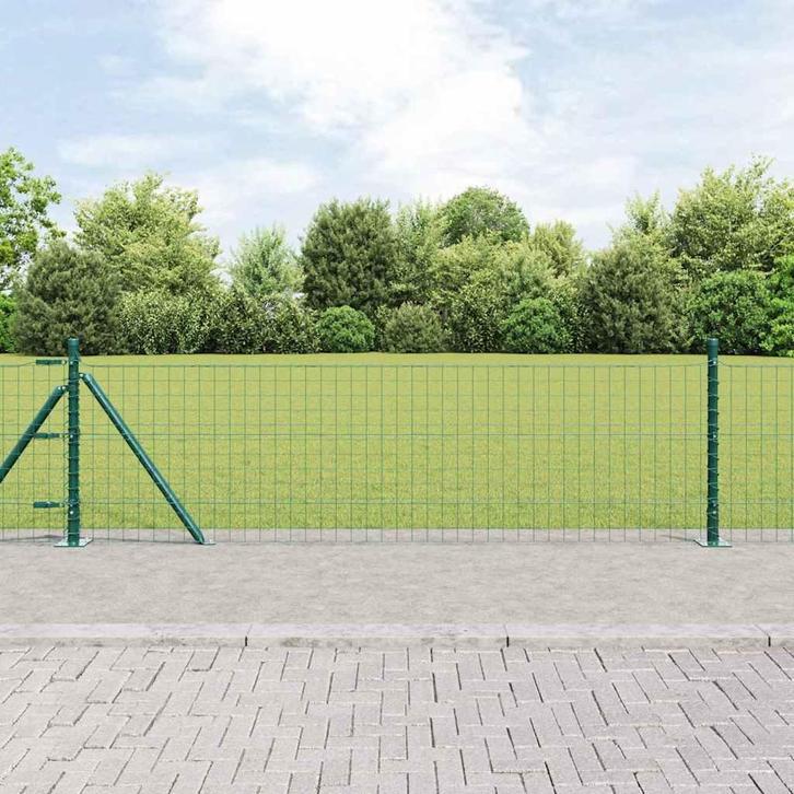 vidaXL Fence Posts 13 pcs Groen Ø32mm 50 cm Gegalvaniseerd, Tuin en Terras, Palen, Balken en Planken, Nieuw, Verzenden