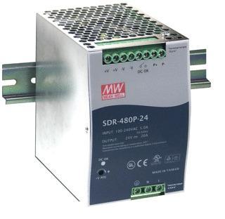 Mean Well SDR Gelijkstroomvoeding 24V | SDR-480P-24, Doe-het-zelf en Bouw, Overige Doe-Het-Zelf en Bouw, Verzenden