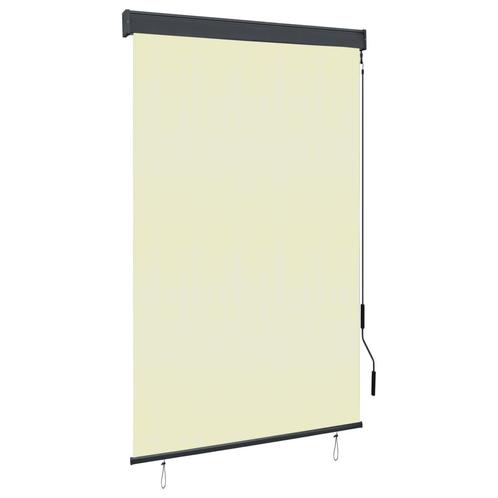 vidaXL Rolgordijn voor buiten 120x250 cm crème, Huis en Inrichting, Stoffering | Gordijnen en Lamellen, Nieuw, Verzenden