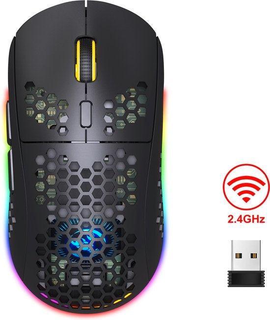 2dekans | HXSJ T90 2.4G Draadloze Gaming Muis - Bluetooth -, Computers en Software, Muizen, Ophalen of Verzenden