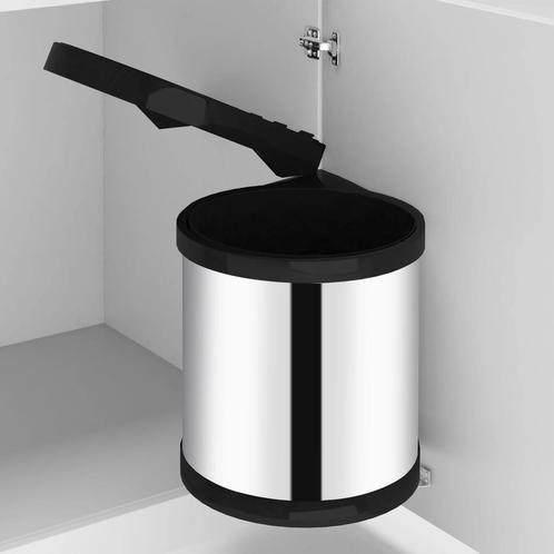 vidaXL Keukenvuilnisbak inbouw 8 L roestvrij staal, Huis en Inrichting, Woonaccessoires | Prullenbakken, Nieuw, Verzenden