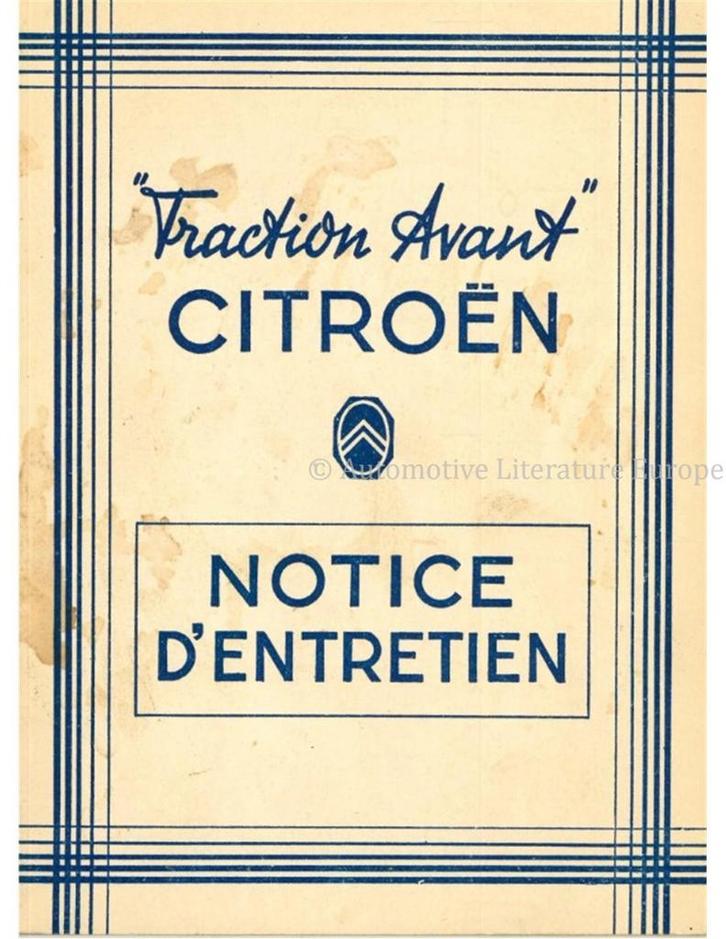 1950 CITROËN TRACTION AVANT INSTRUCTIEBOEKJE FRANS, Autos : Divers, Modes d'emploi & Notices d'utilisation