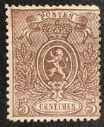 Belgique 1866/1867 - Petit Lion Denté : 5c Brun - POSTFRIS -, Gestempeld