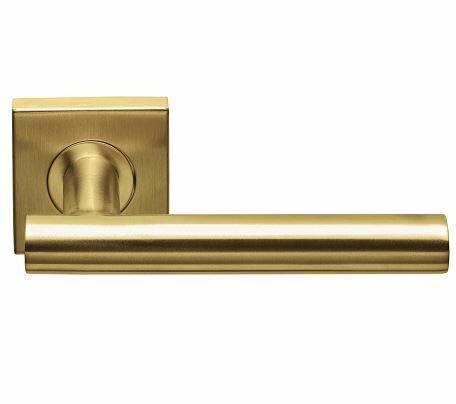 Deurklink Morris op geveerd rozet PVD mat goud, Doe-het-zelf en Bouw, Hang- en Sluitwerk, Klink of Kruk, Nieuw, Overige materialen