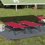 vidaXL Opvouwbaar Campingbed 2 pcs Rood 206 x 76 x 74 cm, Caravans en Kamperen, Verzenden, Nieuw