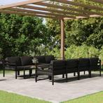 vidaXL 9-delige Loungeset met kussens aluminium, Tuin en Terras, Verzenden, Nieuw, Loungeset