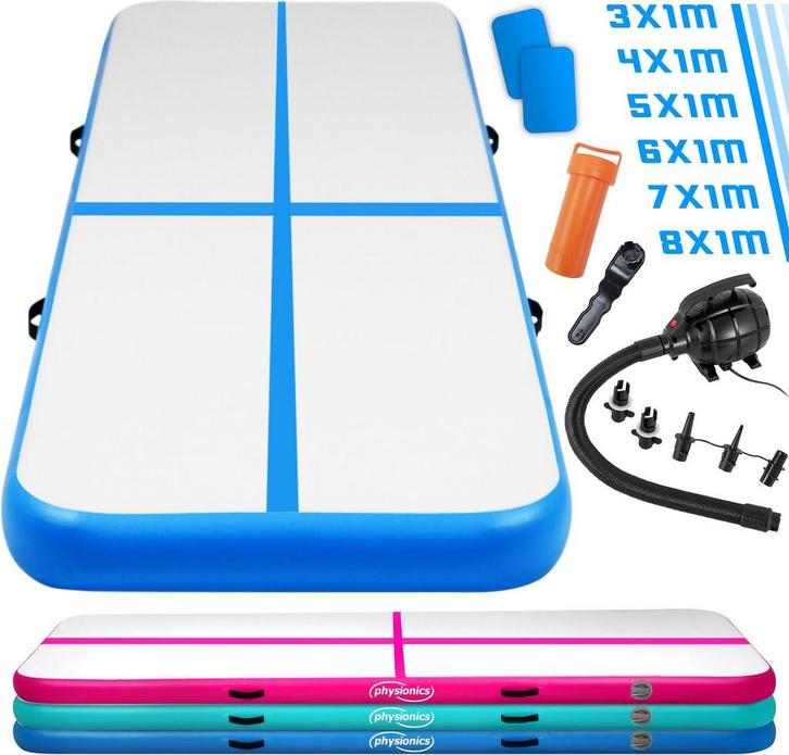 Opblaasbare PVC gym mat 4 x 1m, met elektrische luchtpomp, g, Huis en Inrichting, Overige Huis en Inrichting, Verzenden
