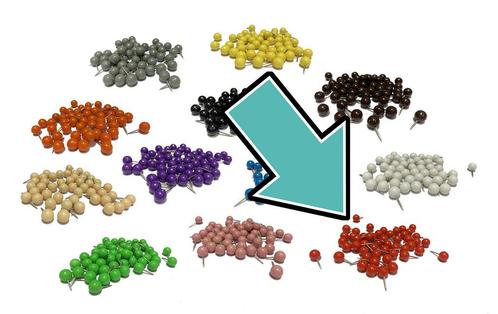 Set punaises met bolle kop in doosje (rood, 50 stuks), Doe-het-zelf en Bouw, Gereedschap | Overige machines, Nieuw, Verzenden