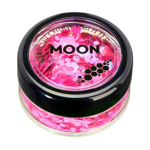 Moon Glow Neon UV Chunky Glitter Hot Pink 3g, Hobby & Loisirs créatifs, Articles de fête, Envoi