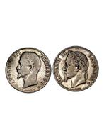 Frankrijk. 5 Francs x 2 silver coins 1856 - 1868  (Zonder