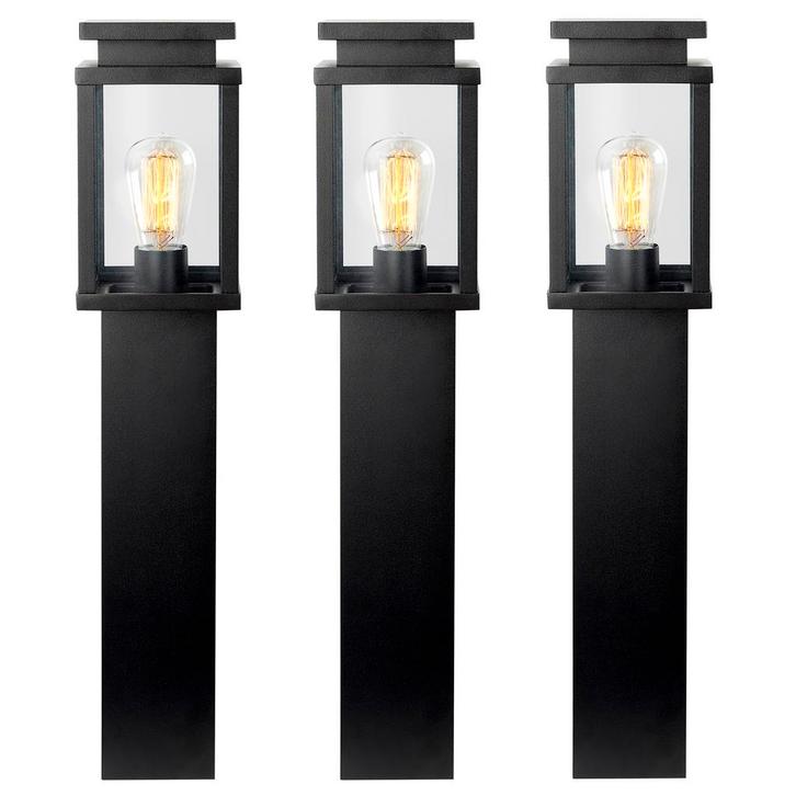 Tuinverlichting Modern 3x Jersey Tuinlamp Zwart 60cm met LED, Tuin en Terras, Buitenverlichting, Led, 50 tot 250 watt, Nieuw, Aluminium