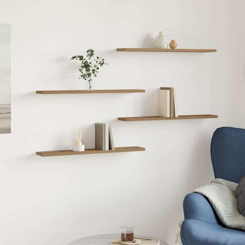 vidaXL Wandschappen 4 st 60x10x1,5 cm bewerkt hout, Huis en Inrichting, Woonaccessoires | Wandplanken en Boekenplanken, Nieuw