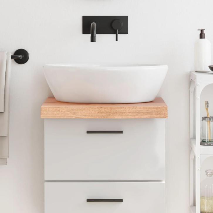 vidaXL Wastafelblad 40x60x(2-6) cm behandeld massief hout, Huis en Inrichting, Keuken | Keukenelementen, Nieuw, Verzenden