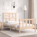 vidaXL Bedframe met hoofdbord massief hout, Huis en Inrichting, Slaapkamer | Bedden, Verzenden, Nieuw